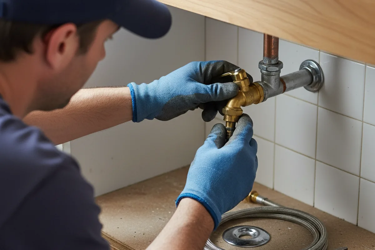 Shutoff valve and fitting work during Burst Pipe Repair in Twinsburg